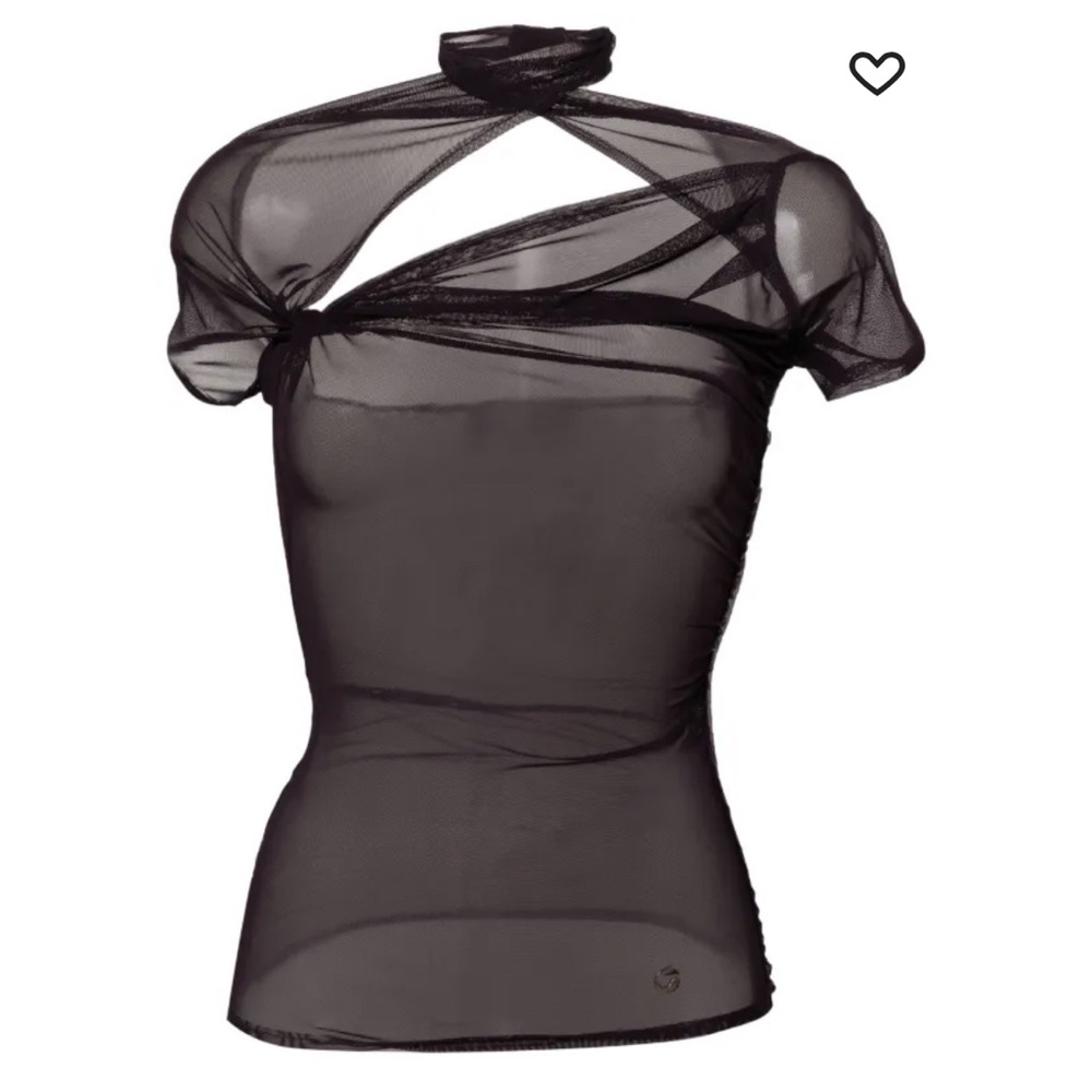 Coperni asymmetric draped mesh top